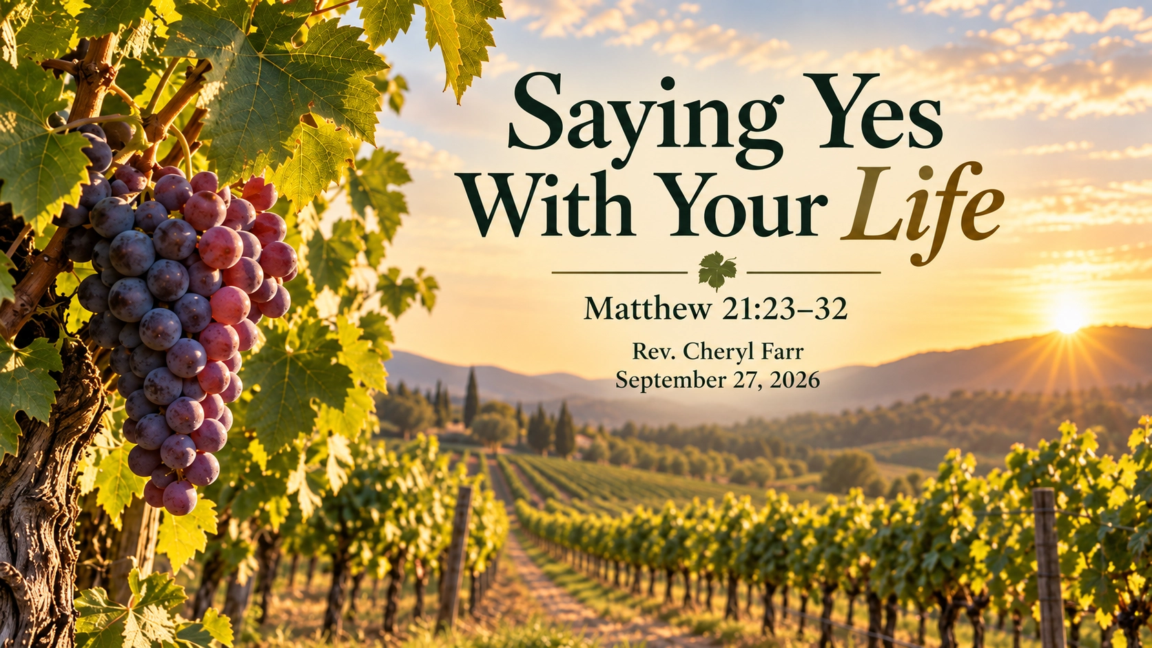 Saying Yes With Your Life title slide