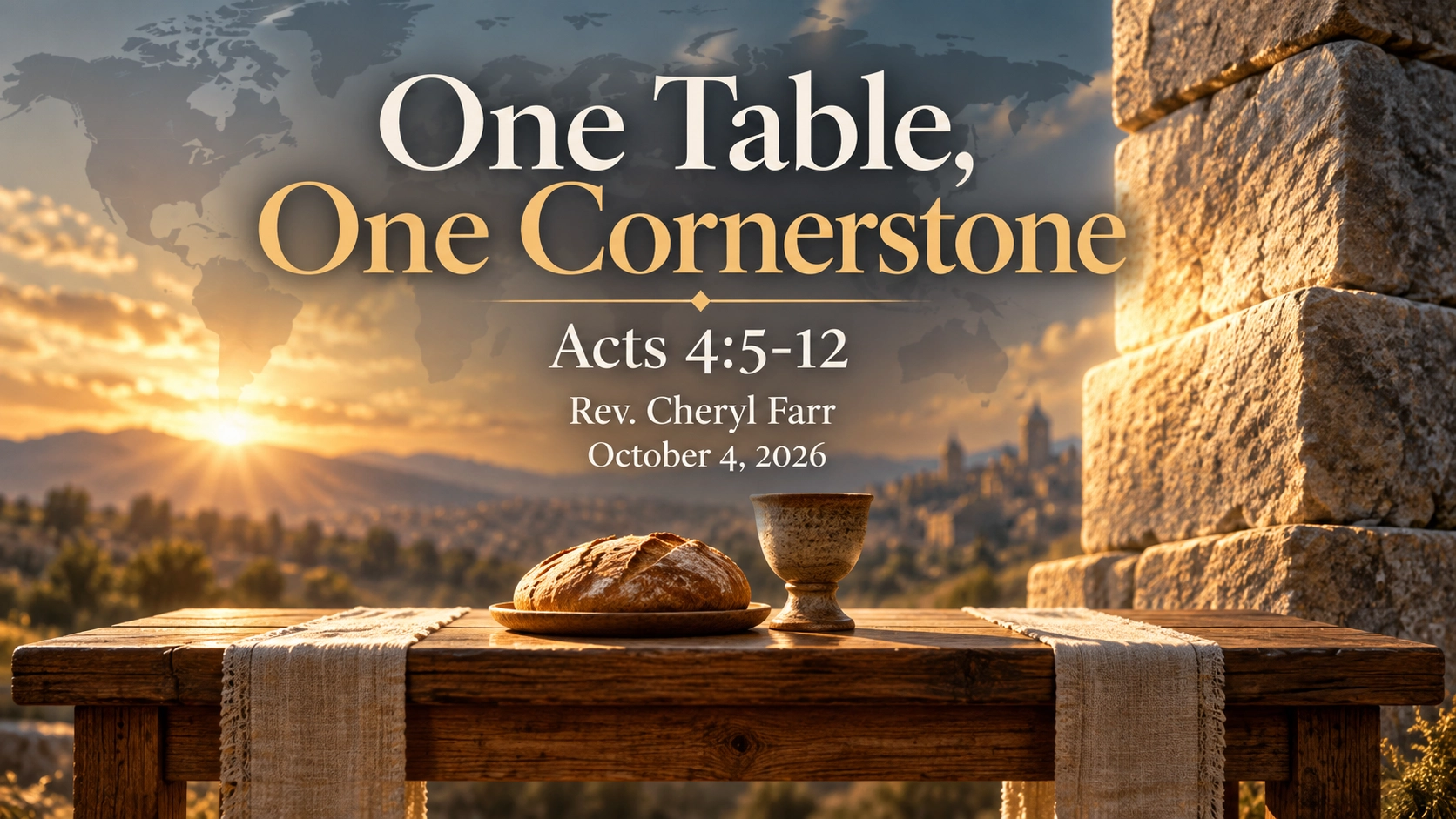 One Table, One Cornerstone title slide